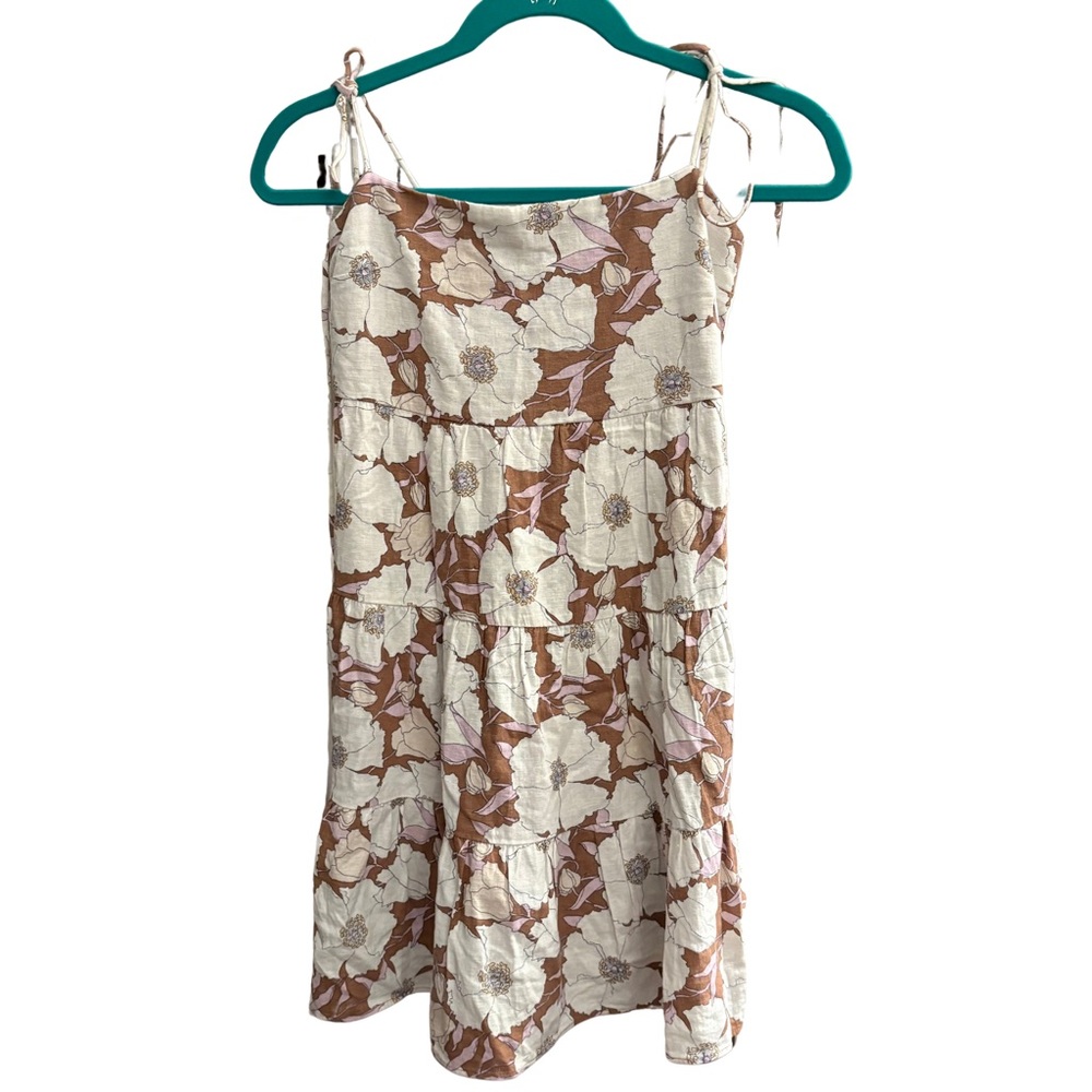 Abercrombie & Fitch Brown and Cream Sundress Spaghetti Strap Mini